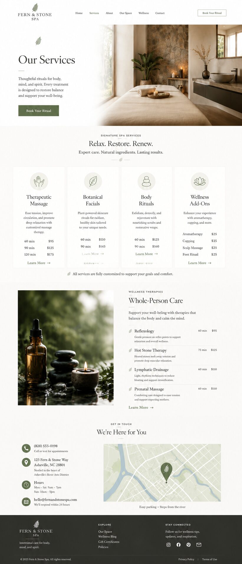 Services design mockup
