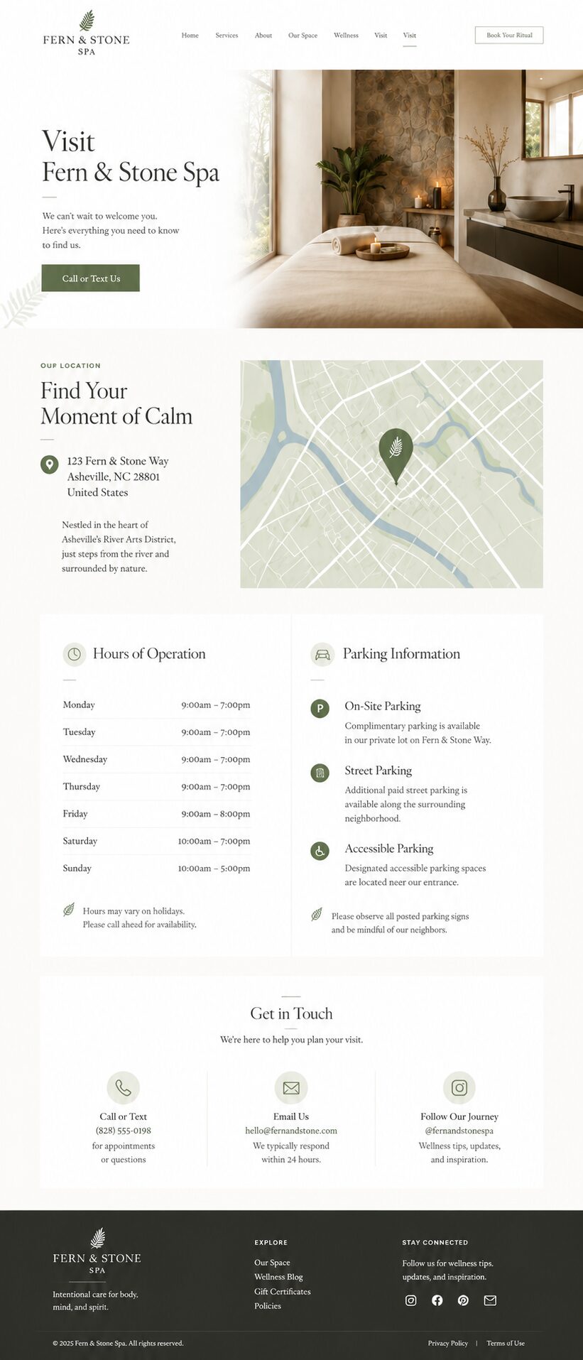 Visit design mockup