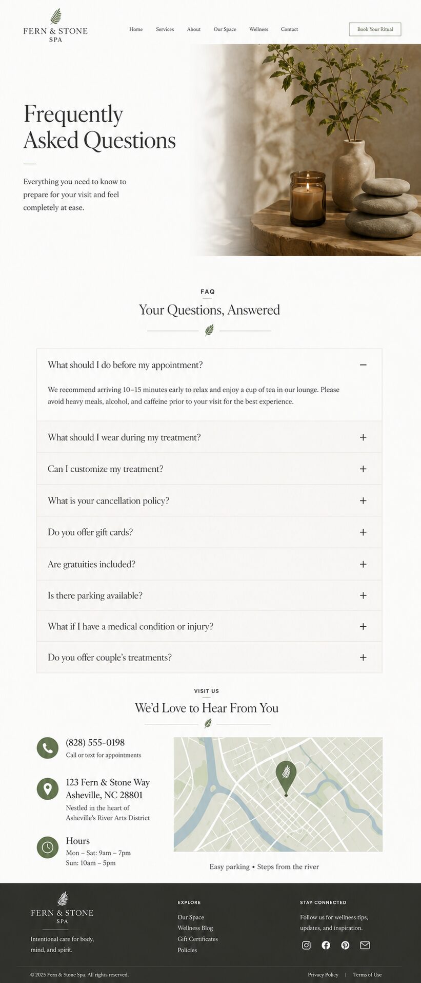 FAQ design mockup